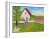 Red Roofed House-Blenda Tyvoll-Framed Giclee Print