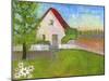 Red Roofed House-Blenda Tyvoll-Mounted Giclee Print