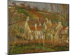 Red Roofs, a Village Corner, Winter, 1877-Camille Pissarro-Mounted Giclee Print