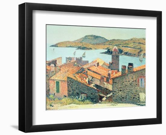 Red Roofs at Collioure-Henri Martin-Framed Premium Giclee Print
