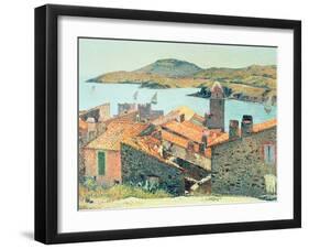 Red Roofs at Collioure-Henri Martin-Framed Giclee Print