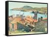 Red Roofs at Collioure-Henri Martin-Framed Stretched Canvas