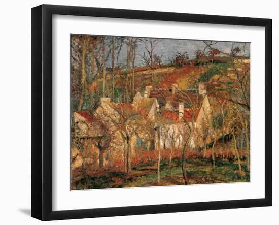 Red Roofs, Corner of a Village, Winter-Camille Pissarro-Framed Art Print