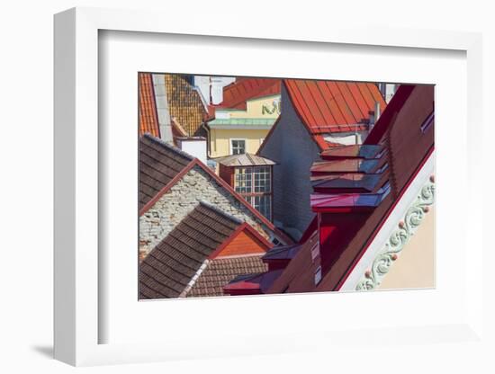 Red roofs of historical buildings in the old town, Tallinn, Estonia-Keren Su-Framed Photographic Print