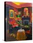 Red Room (Victorian Style) (Oil on Board)-William Ireland-Stretched Canvas