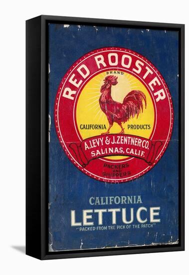 Red Rooster - Vegetable Crate Label-Lantern Press-Framed Stretched Canvas