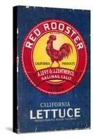 Red Rooster - Vegetable Crate Label-Lantern Press-Stretched Canvas