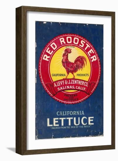 Red Rooster - Vegetable Crate Label-Lantern Press-Framed Art Print