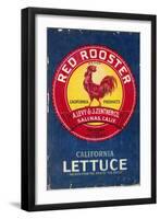 Red Rooster - Vegetable Crate Label-Lantern Press-Framed Art Print