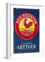 Red Rooster - Vegetable Crate Label-Lantern Press-Framed Art Print