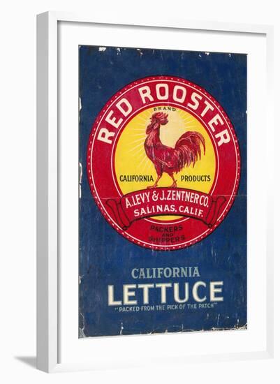 Red Rooster - Vegetable Crate Label-Lantern Press-Framed Art Print