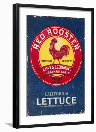 Red Rooster - Vegetable Crate Label-Lantern Press-Framed Art Print