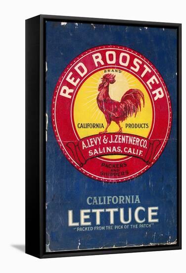 Red Rooster - Vegetable Crate Label-Lantern Press-Framed Stretched Canvas