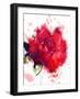 Red Rose. Watercolor-Pacrovka-Framed Photographic Print