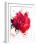 Red Rose. Watercolor-Pacrovka-Framed Photographic Print