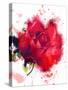 Red Rose. Watercolor-Pacrovka-Stretched Canvas