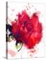 Red Rose. Watercolor-Pacrovka-Stretched Canvas