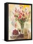 Red Roses in Crystal Vase-Yona-Framed Stretched Canvas