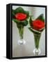 Red Roses in Glass Vases-Michael Paul-Framed Stretched Canvas