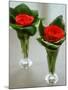 Red Roses in Glass Vases-Michael Paul-Mounted Photographic Print