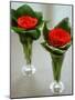 Red Roses in Glass Vases-Michael Paul-Mounted Photographic Print