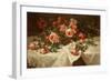 Red Roses on White Lace-Alice B Chittenden-Framed Premium Giclee Print