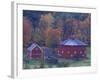 Red Round Barn in Autumn, East Barnet, Vermont, USA-Darrell Gulin-Framed Photographic Print