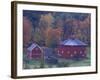 Red Round Barn in Autumn, East Barnet, Vermont, USA-Darrell Gulin-Framed Photographic Print