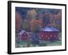 Red Round Barn in Autumn, East Barnet, Vermont, USA-Darrell Gulin-Framed Photographic Print