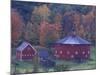 Red Round Barn in Autumn, East Barnet, Vermont, USA-Darrell Gulin-Mounted Photographic Print