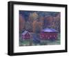 Red Round Barn in Autumn, East Barnet, Vermont, USA-Darrell Gulin-Framed Photographic Print