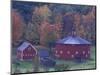 Red Round Barn in Autumn, East Barnet, Vermont, USA-Darrell Gulin-Mounted Photographic Print