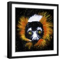 Red Ruffed Lemur-null-Framed Art Print