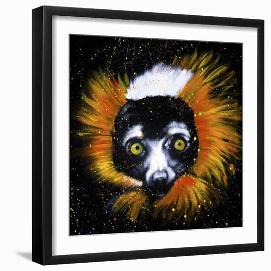 Red Ruffed Lemur-null-Framed Art Print