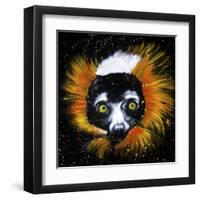 Red Ruffed Lemur-null-Framed Art Print