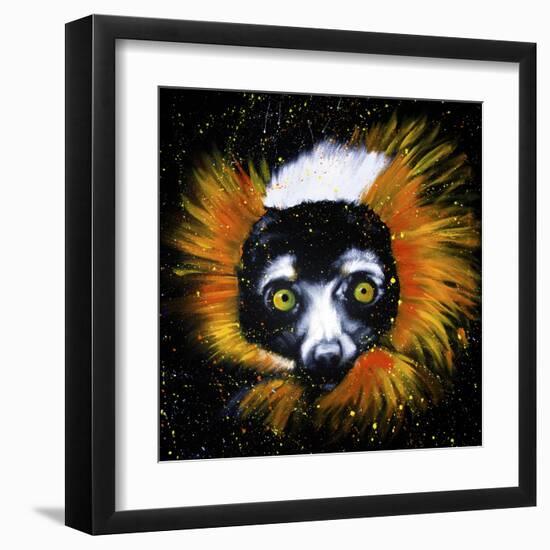 Red Ruffed Lemur-null-Framed Art Print