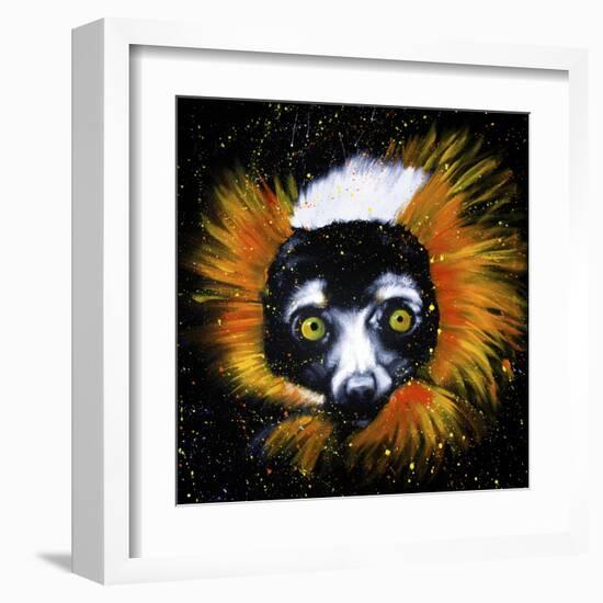 Red Ruffed Lemur-null-Framed Art Print