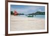 Red Sail and the Beach.-null-Framed Photographic Print