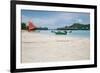 Red Sail and the Beach.-null-Framed Photographic Print