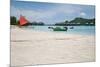 Red Sail and the Beach.-null-Mounted Photographic Print