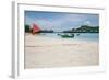 Red Sail and the Beach.-null-Framed Photographic Print