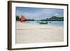 Red Sail and the Beach.-null-Framed Photographic Print