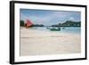 Red Sail and the Beach.-null-Framed Photographic Print