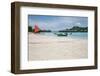 Red Sail and the Beach.-null-Framed Photographic Print