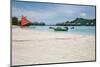 Red Sail and the Beach.-null-Mounted Photographic Print