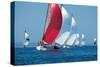 Red Sail Leading The Way-null-Stretched Canvas