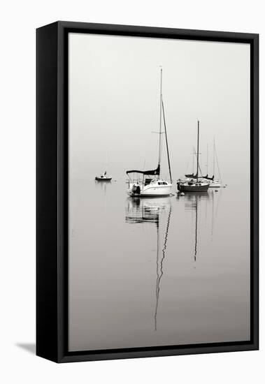 Red Sailboat II - BW-Tammy Putman-Framed Stretched Canvas