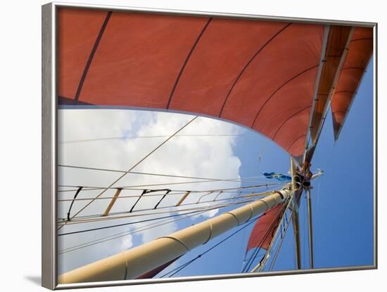 Red Sails on Sailboat That Takes Tourists out for Sunset Cruise, Key West, Florida, USA-Robert Harding-Framed Photographic Print