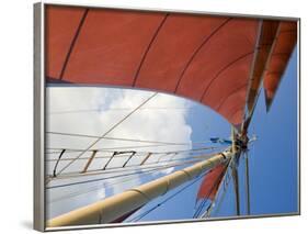 Red Sails on Sailboat That Takes Tourists out for Sunset Cruise, Key West, Florida, USA-Robert Harding-Framed Photographic Print