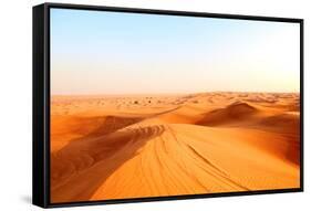 Red Sand Arabian Desert near Dubai, United Arab Emirates-Fedor Selivanov-Framed Stretched Canvas